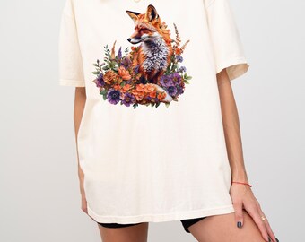Fox Floral PNG, Fox floral Clipart, Fox lover Png, Fox Png, Floral Fox, Sublimation Png, Digital Download
