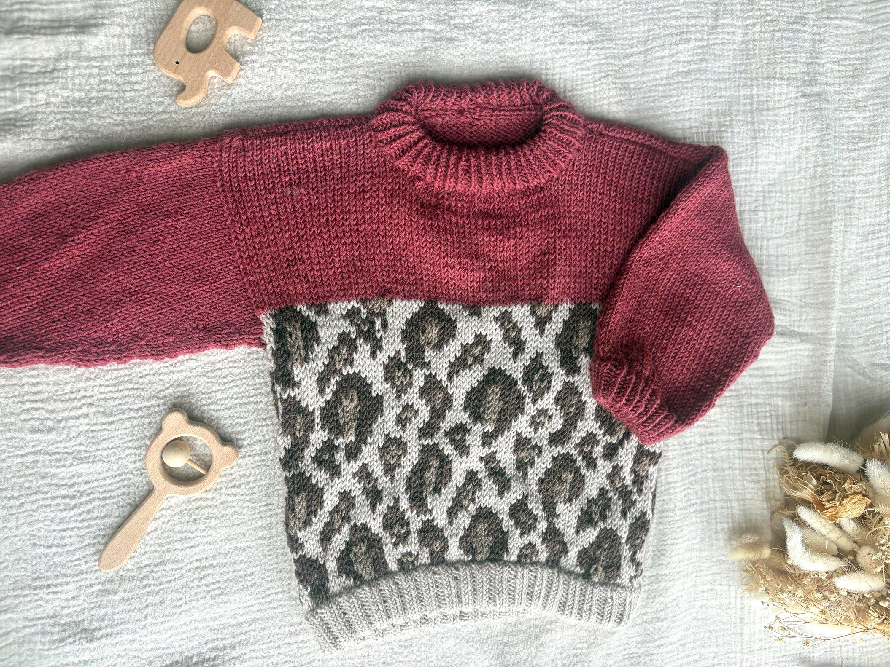 Leopard Knitting Pattern Knitting Pattern for Children's Sweater Lucia - Leopard Print Colorwork ...