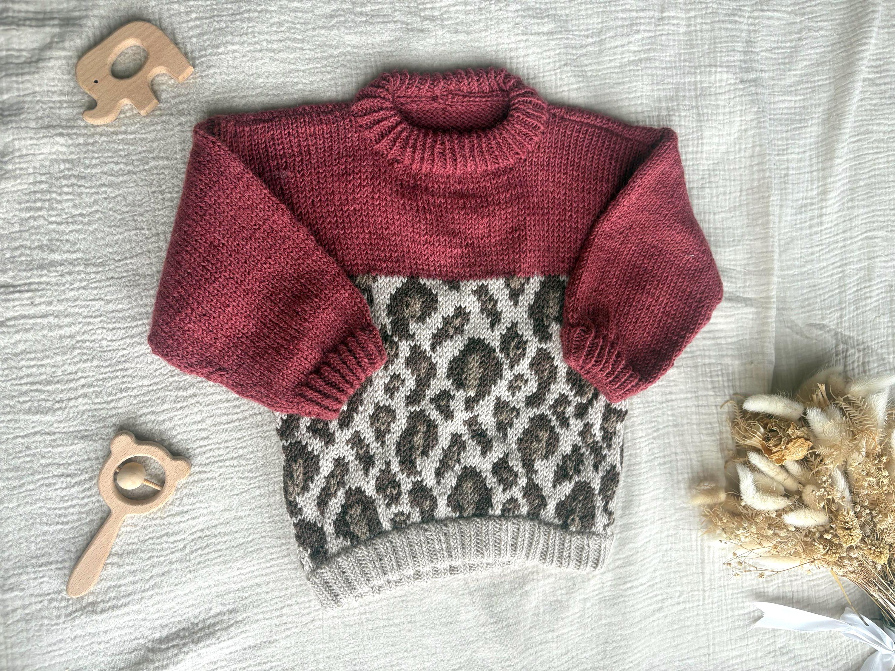 Leopard Knitting Pattern Knitting Pattern for Children's Sweater Lucia - Leopard Print Colorwork ...