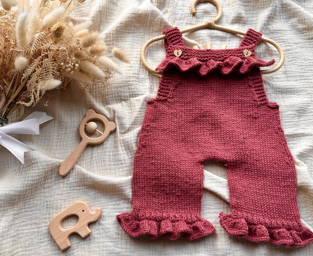 Knitting Pattern Baby Romper Ruffles – Knitting Pattern Baby Overall ...