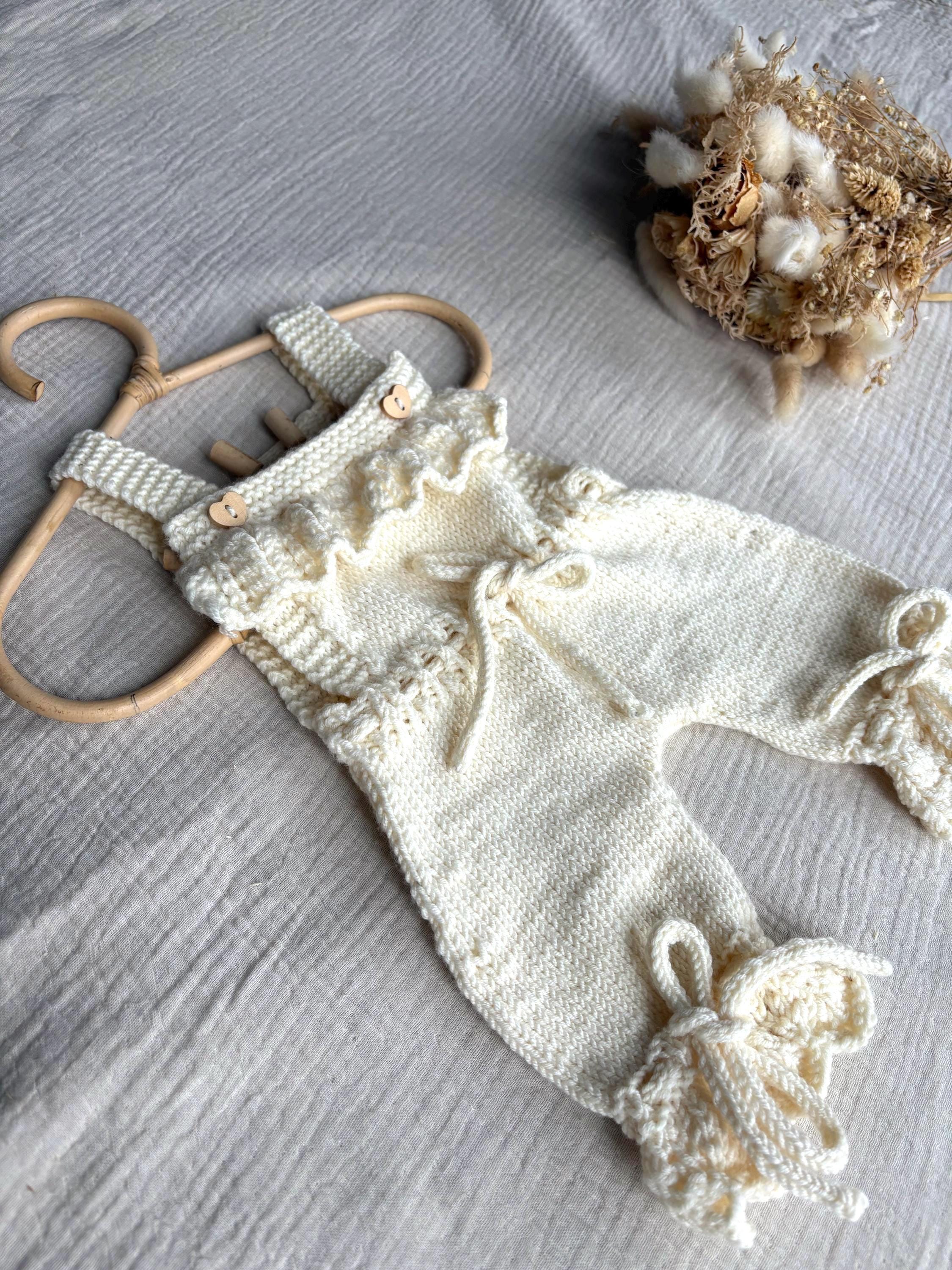 Knitting Pattern for Baby Romper Charlotte With Ruffles & Icord ...
