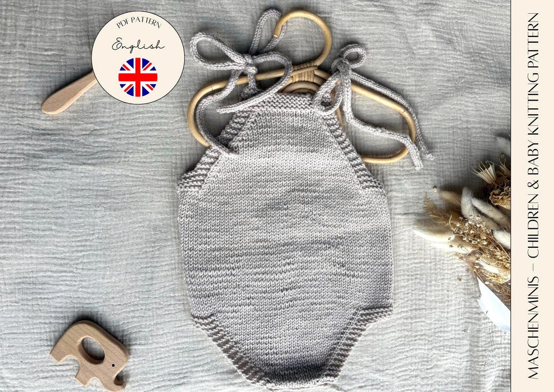 Knitting Pattern Baby Romper Ella With I-cord Straps - Basic Bodysuit ...