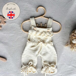 Knitting Pattern Baby Romper Charlotte with Ruffles & iCord - One piece - PDF - Sizes 0–12 Months - ENGLISH