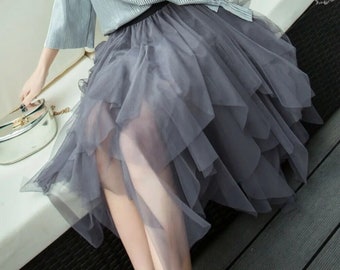 Tulle Elastic High Waist Underskirt | Ballet Pleated Maxi Style | Preppy Clothing | One Size