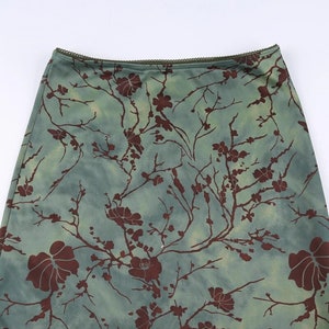 Women's Long Green Floral Maxi Skirt Boho Low Waist Casual Clothing zdjęcie 5