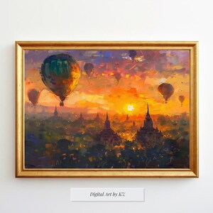 ミャンマーの水上マーケット（油絵） Myanmar Floating Market Oil Painting, Myanmar Lifestyle