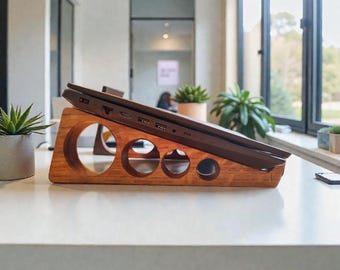 Oak Laptop Stand: Ergonomic Wooden Notebook Riser
