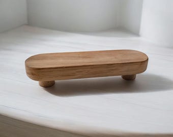 Handgjort skåphandtag i massivt askträ: Minimalistisk garderobsdörrhandtag