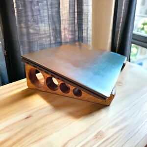 Oak Laptop Stand: Ergonomic Wooden Notebook Riser - Etsy