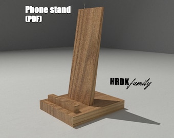 Minimalist Phone Stand Drawing: Woodworking Plans (PDF)