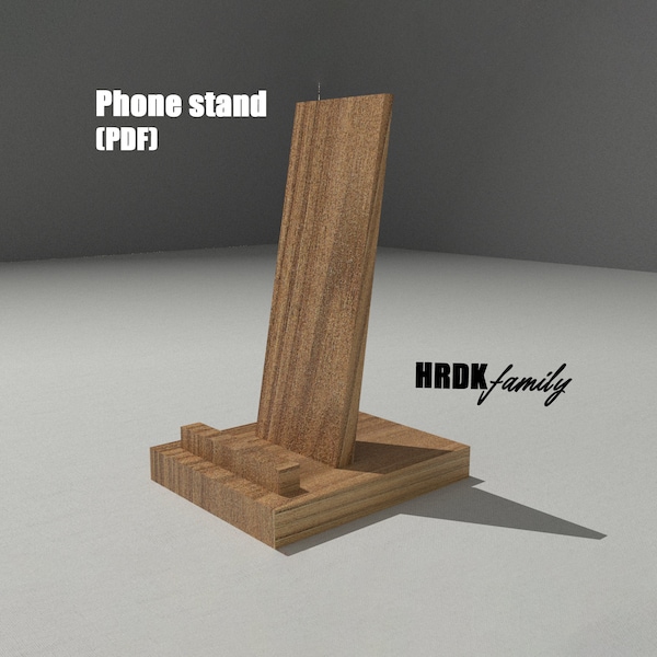 Phone stand (drawing). Drawing for carpenters. Wood product drawing. Product for beginner carpenters