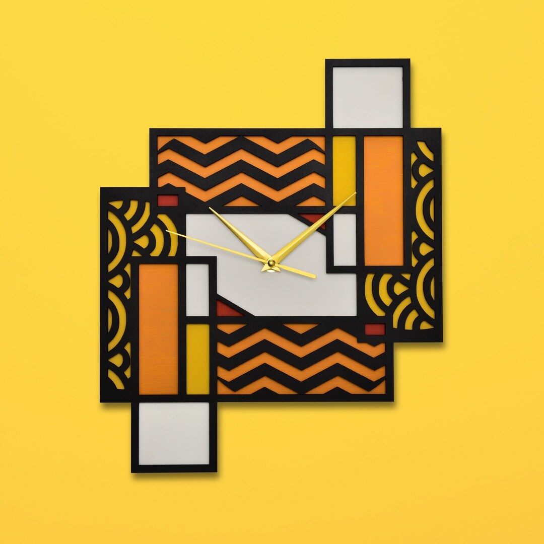 Handpainted Geometric Wall Clock MADE IN ITALY Unique and Designer