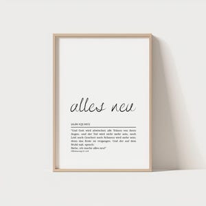 Kristen affisch Helt nytt årstema 2026 Digitalt manus Bibelvers Vägggåva Uppenbarelse Gud talar Ord Betydelse Duden