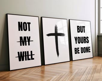 Christian Poster Wall Art Digital Download Jesus Poster Cross Bible Verses Decoration Christian Sayings Minimalist Decoration