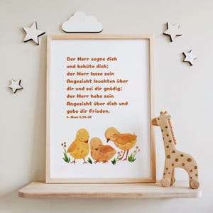 Póster cristiano Bendición Aarónica Póster infantil Decoración Bendiciones para guardería Descarga digital Regalo Baby Shower Versículo bíblico