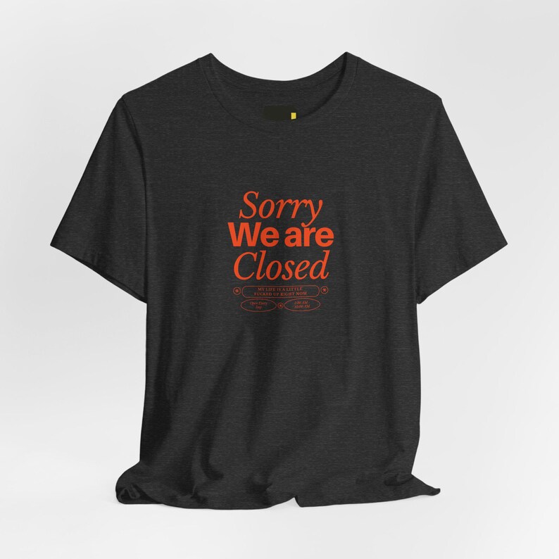 Sorry We Are Closed T-Shirt, Minimalist Statement Shirt, Funny Introvert Gift image 5