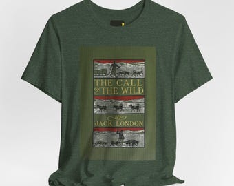 T-Shirt mit dem Buchcover von „Ruf der Wildnis“, Jack-London-Literatur-Shirt, Geschenkidee für einen Klassiker
