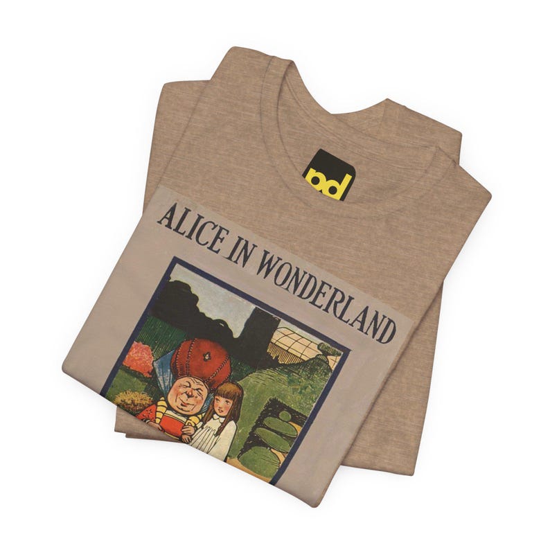 Alice in Wonderland Book Cover T-Shirt, Lewis Carroll Classic Literature Shirt, Reader Gift image 5