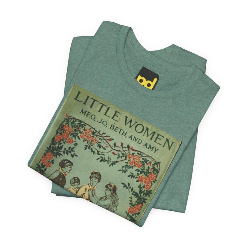 Little Women Book Cover T-Shirt, Louisa May Alcott Literature Shirt, Classic Reader Gift immagine 4