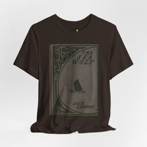 The Sea-Wolf Book Cover T-Shirt, Jack London Literary Shirt, Classic Novel Gift image 1