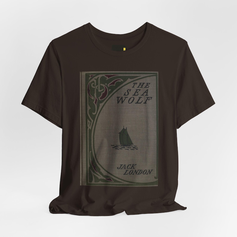 The Sea-Wolf Book Cover T-Shirt, Jack London Literary Shirt, Classic Novel Gift image 1