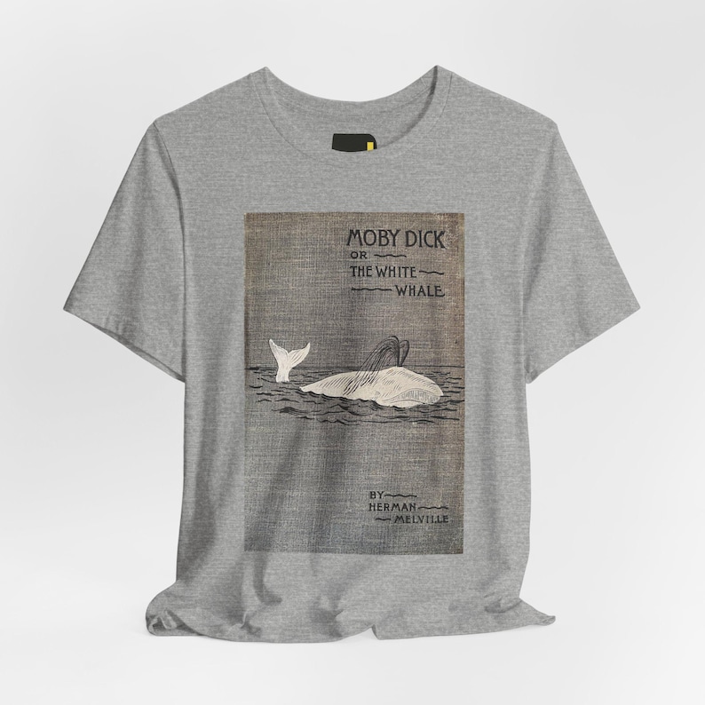 Moby-Dick Book Cover T-Shirt, Herman Melville Classic Literature Shirt, Reader Gift image 1