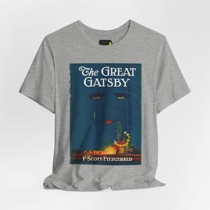 The Great Gatsby Book Cover T-Shirt, F. Scott Fitzgerald Classic Literature Shirt, Reader Gift image 2