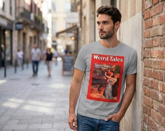 Camiseta con la portada de la revista Weird Tales, camiseta de arte de terror pulp de 1928
