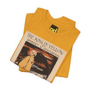 The King in Yellow Book Cover T-Shirt, Robert W. Chambers Gothic Literature Shirt, Reader Gift image 5