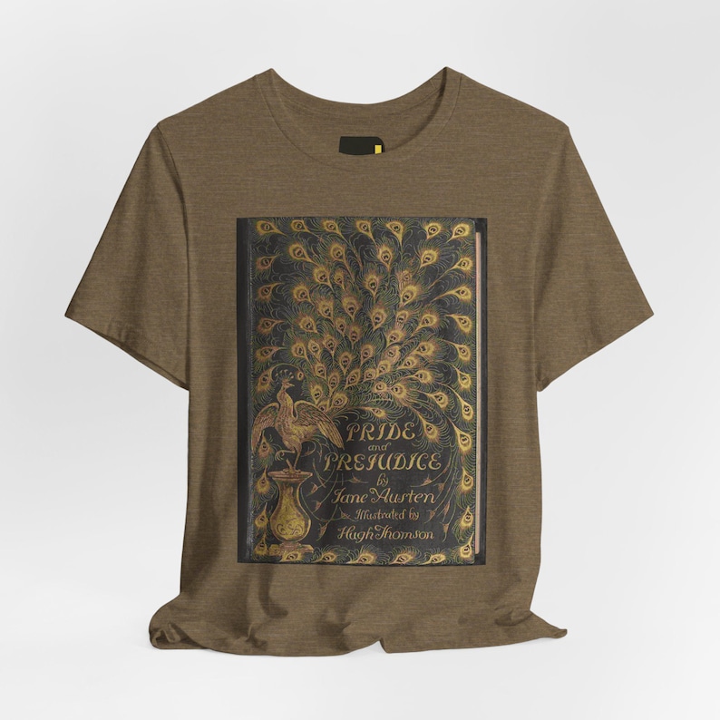 Pride and Prejudice Book Cover T-Shirt, Jane Austen Classic Literature Shirt, Reader Gift image 1