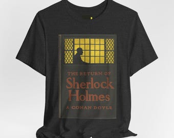 T-Shirt mit dem Buchcover von „Die Rückkehr des Sherlock Holmes“, Detektivliteratur-Shirt, Geschenk für Leser