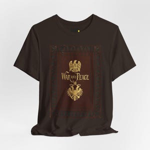 War and Peace Book Cover T-Shirt, Leo Tolstoy Literature Shirt, Classic Reader Gift image 1
