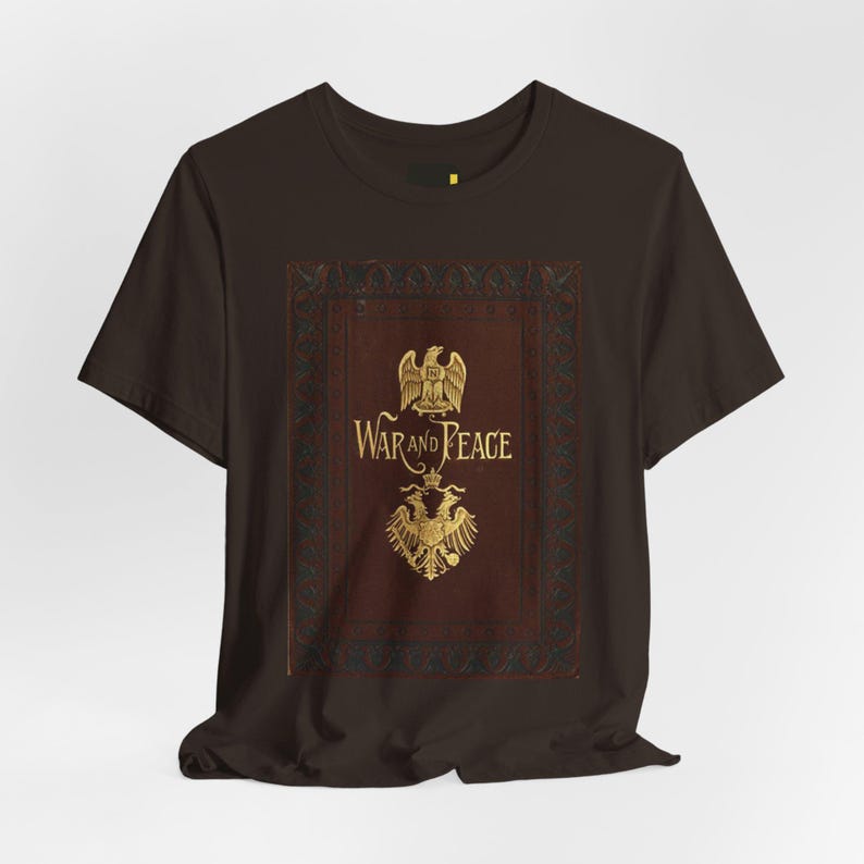 War and Peace Book Cover T-Shirt, Leo Tolstoy Literature Shirt, Classic Reader Gift image 1
