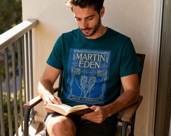 Camiseta con la portada del libro de tapa dura de Martin Eden – Camiseta literaria de Jack London