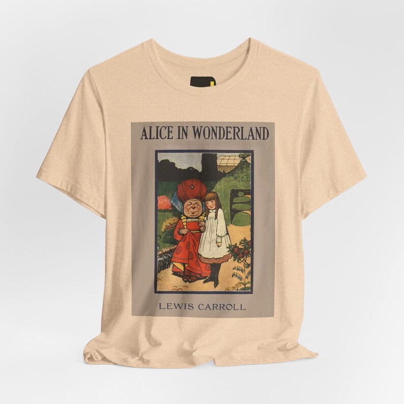 Alice in Wonderland Book Cover T-Shirt, Lewis Carroll Classic Literature Shirt, Reader Gift image 3