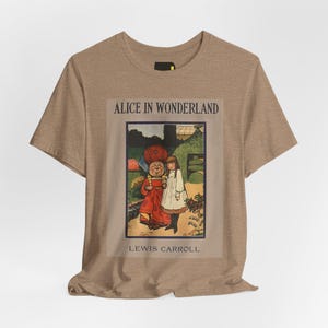 Alice in Wonderland Book Cover T-Shirt, Lewis Carroll Classic Literature Shirt, Reader Gift image 1