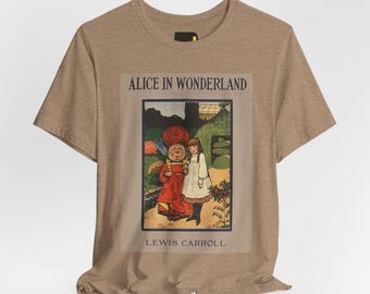 Alice in Wonderland Book Cover T-Shirt, Lewis Carroll Classic Literature Shirt, Reader Gift