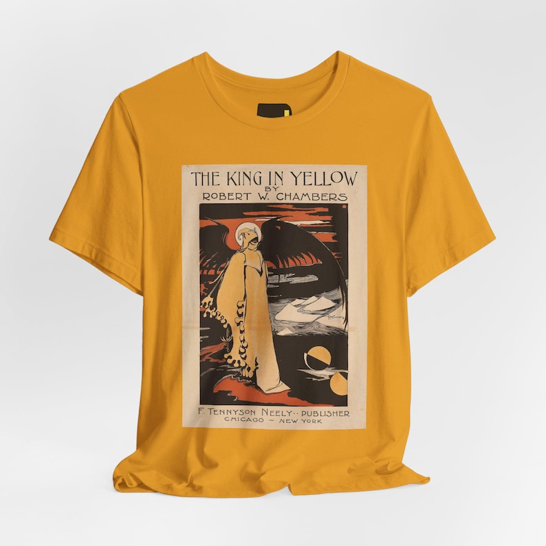The King in Yellow Book Cover T-Shirt, Robert W. Chambers Gothic Literature Shirt, Reader Gift image 1