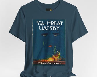 The Great Gatsby Book Cover T-Shirt, F. Scott Fitzgerald Classic Literature Shirt, Reader Gift
