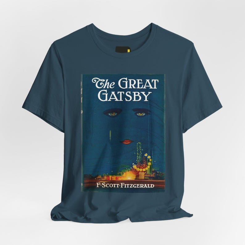 The Great Gatsby Book Cover T-Shirt, F. Scott Fitzgerald Classic Literature Shirt, Reader Gift image 1