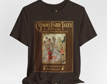 T-Shirt mit dem Cover der Grimmschen Märchen, Klassisches Literatur-Shirt, Literarisches Geschenk