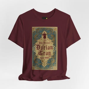 The Picture of Dorian Gray Book Cover T-Shirt, Oscar Wilde Literature Shirt, Gothic Reader Gift image 3