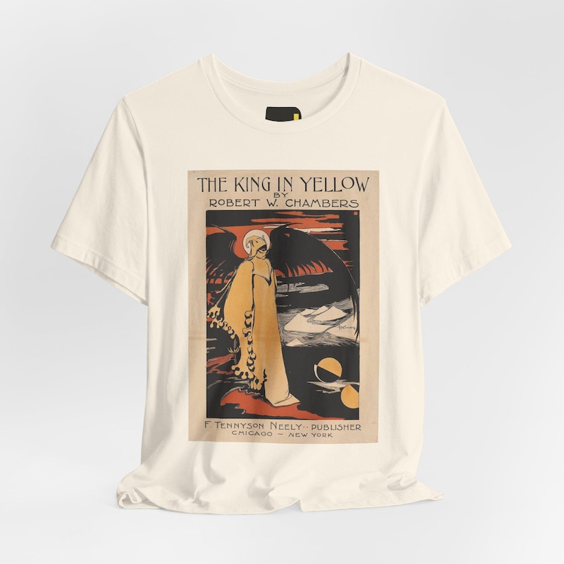The King in Yellow Book Cover T-Shirt, Robert W. Chambers Gothic Literature Shirt, Reader Gift image 3