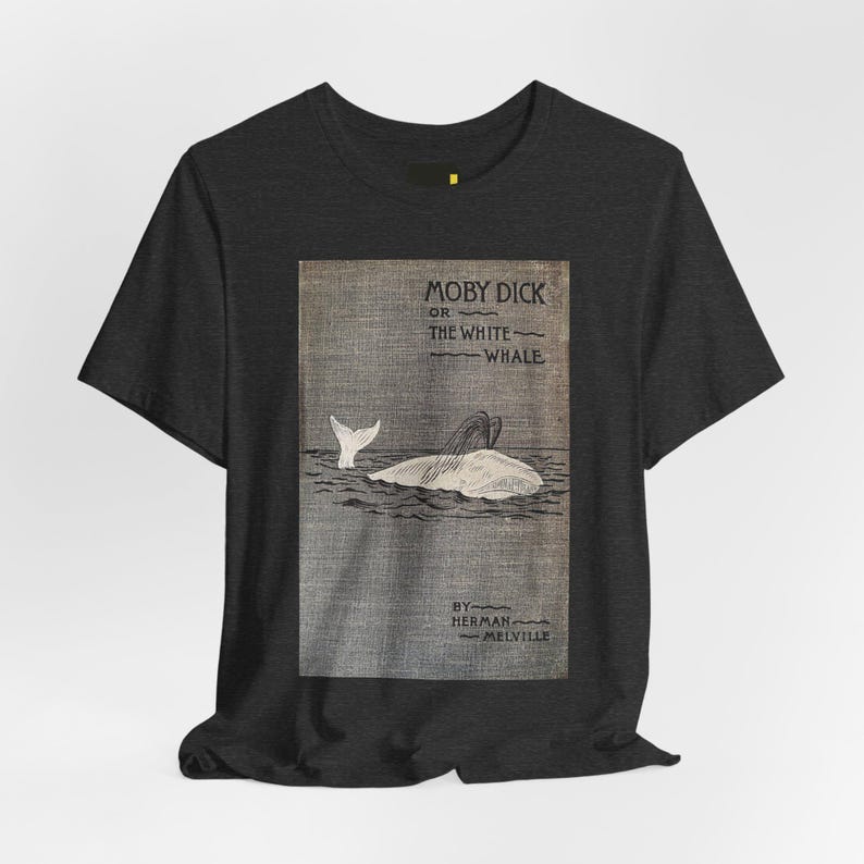 Moby-Dick Book Cover T-Shirt, Herman Melville Classic Literature Shirt, Reader Gift image 2