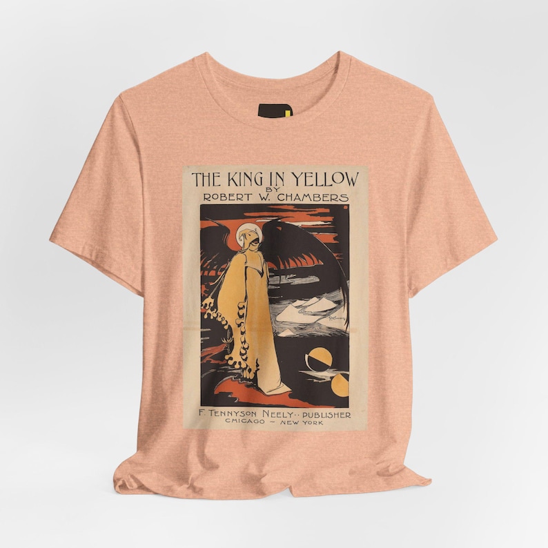 The King in Yellow Book Cover T-Shirt, Robert W. Chambers Gothic Literature Shirt, Reader Gift image 2