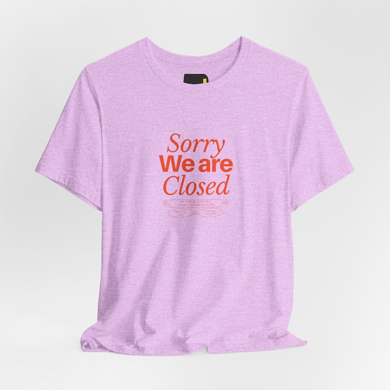 Sorry We Are Closed T-Shirt, Minimalist Statement Shirt, Funny Introvert Gift image 6