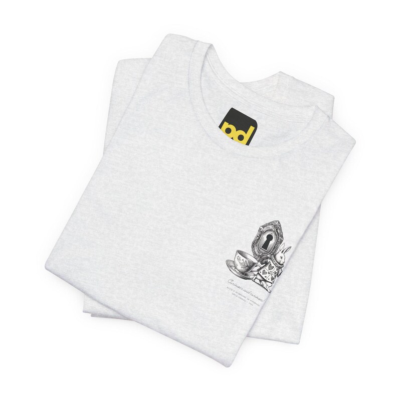 Alice in Wonderland Book Cover T-Shirt, Lewis Carroll Quiet Classics image 7