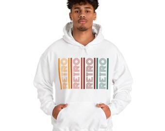 Retro Hooded Sweatshirt - Heavy Blend Unisex Hoodie - Cotton Blend Soft Pullover Hoodie