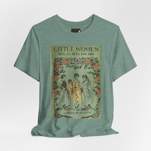 Little Women Book Cover T-Shirt, Louisa May Alcott Literature Shirt, Classic Reader Gift immagine 1