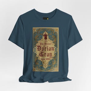 The Picture of Dorian Gray Book Cover T-Shirt, Oscar Wilde Literature Shirt, Gothic Reader Gift image 2